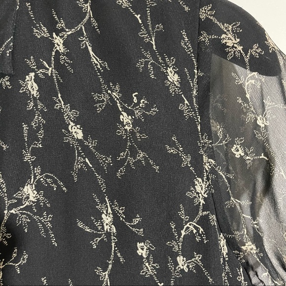 ROBBIE BEE | VINTAGE (90’s) MAXI SILK FLORAL DRESS | BLACK | - Picture 9 of 12